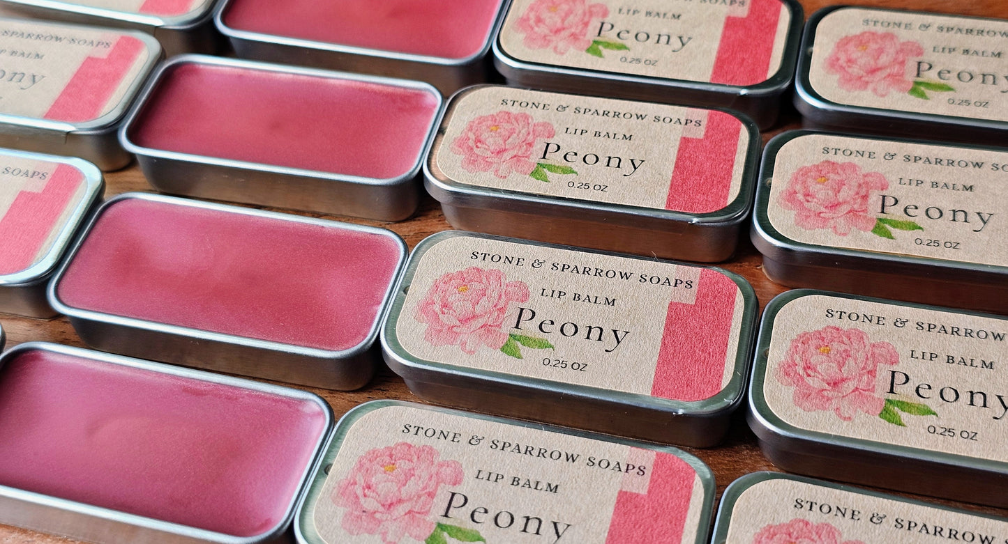 Natural Lip Balm - Peony
