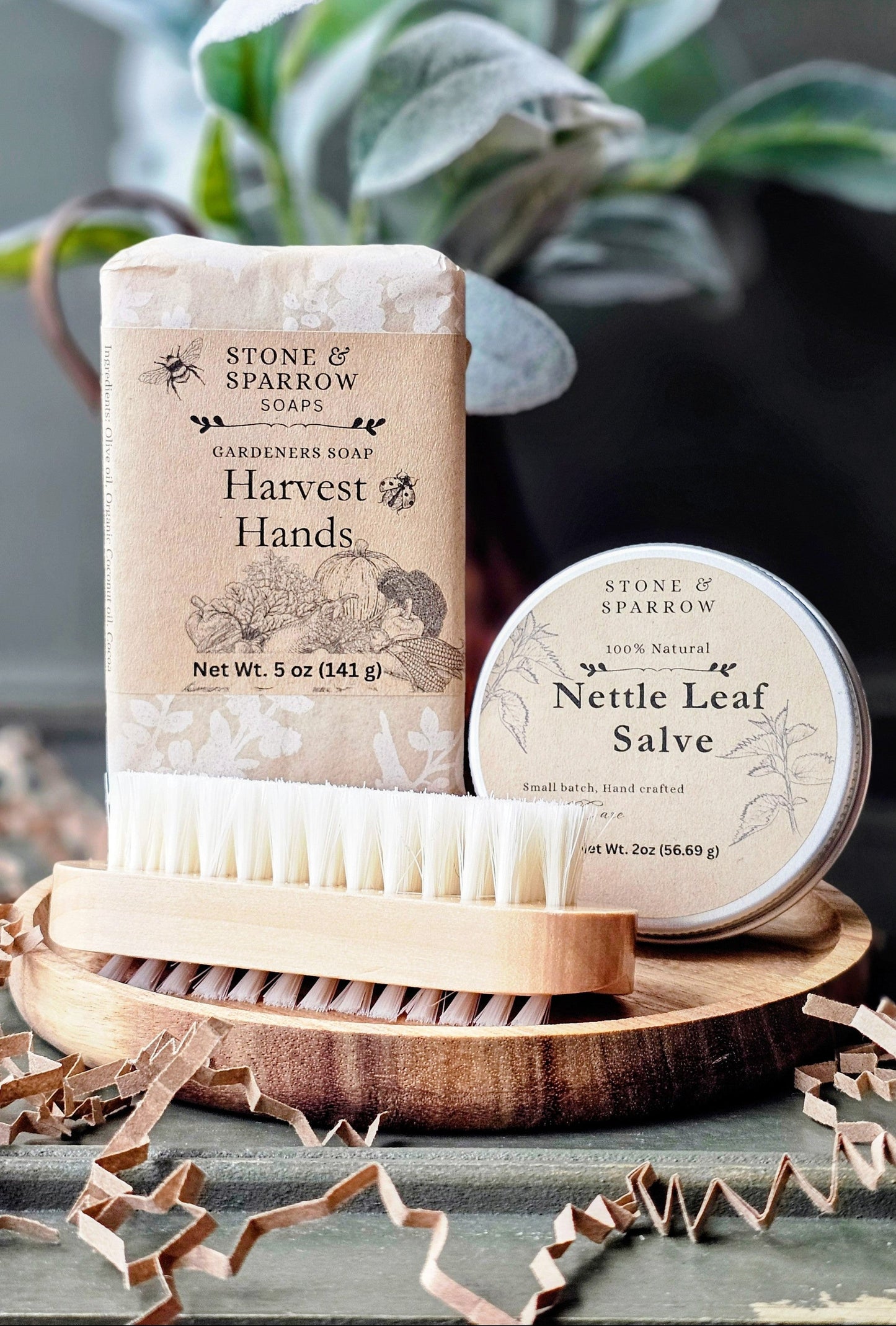 Gardeners Soap Gift Set with Salve & Nail Brush